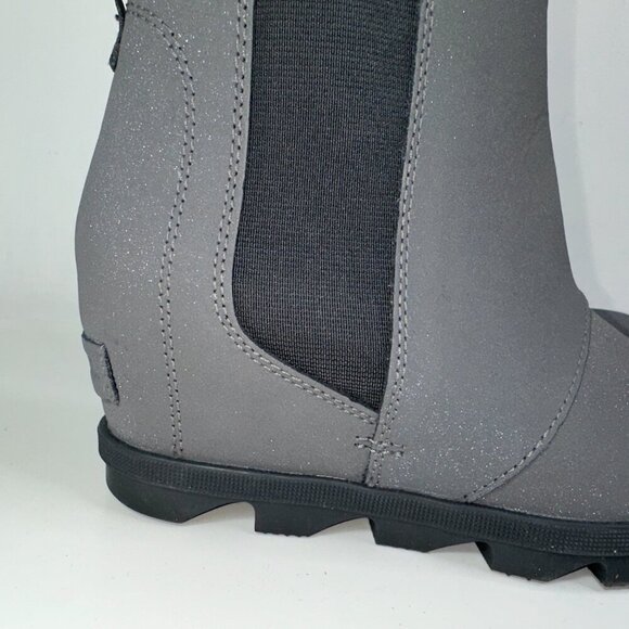 Sorel Joan Of Arctic Wedge II Chelsea Booties Size Youth 4 Quarry Gray - Picture 3 of 13